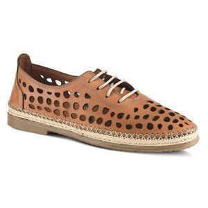 Spring Step Womens Bernetta Leather Loafer - Camel Brown, 37M New without Box